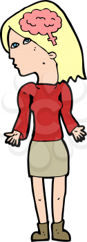Royalty Free Clipart Image of a Woman with Brain