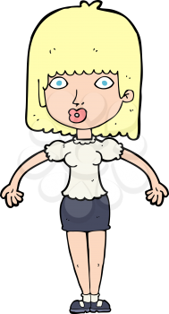Royalty Free Clipart Image of a Woman Shrugging