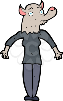 Royalty Free Clipart Image of a Werewolf Woman