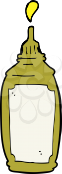 Royalty Free Clipart Image of a Mustard Bottle