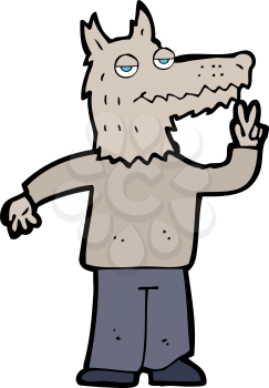 Royalty Free Clipart Image of a Wolf in Pants