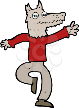 Royalty Free Clipart Image of a Wolf Man