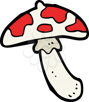 Royalty Free Clipart Image of a Poisonous Toadstool Mushroom