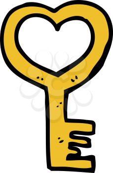 Royalty Free Clipart Image of a Heart Shaped Key