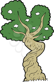 Royalty Free Clipart Image of a Twisted Tree