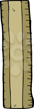 Royalty Free Clipart Image of a Wooden Ruler