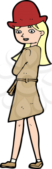 Royalty Free Clipart Image of a Female Spy