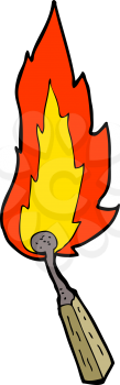 Royalty Free Clipart Image of a Burning Match