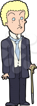 Royalty Free Clipart Image of an Unhappy Gentleman