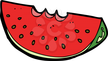 Royalty Free Clipart Image of a Watermelon Slice