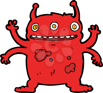 Royalty Free Clipart Image of an Alien Monster