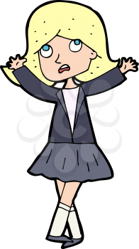 Royalty Free Clipart Image of an Unhappy Girl
