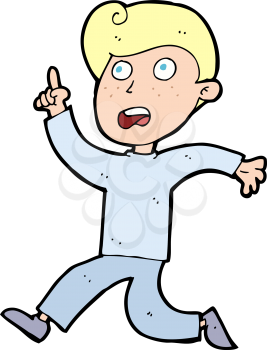 Royalty Free Clipart Image of a Boy Panicking