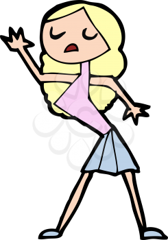 Royalty Free Clipart Image of a Woman Dancing