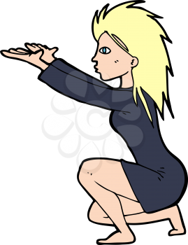 Royalty Free Clipart Image of a Woman Casting a Spell