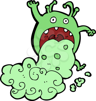 Royalty Free Clipart Image of a Sick Monster