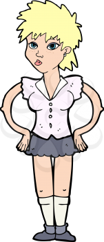 Royalty Free Clipart Image of a Woman with Hands on Hips