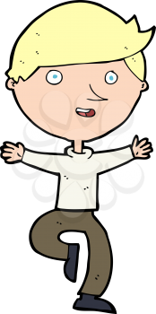 Royalty Free Clipart Image of a Man on One Foot
