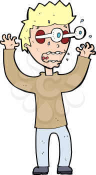 Royalty Free Clipart Image of a Terrified Man
