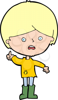 Royalty Free Clipart Image of an Unhappy Boy