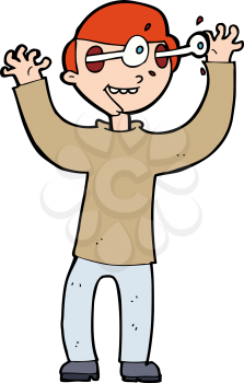 Royalty Free Clipart Image of a Man with Eyes Popping Out