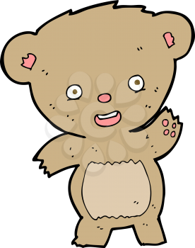 Royalty Free Clipart Image of a Waving Teddy Bear