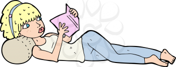 Royalty Free Clipart Image of a Woman Reading