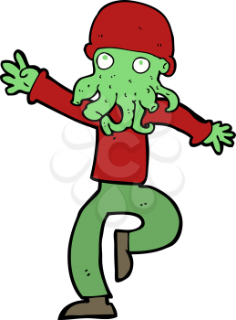 Royalty Free Clipart Image of an Alien Monster Man
