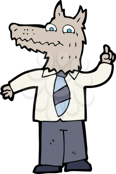 Royalty Free Clipart Image of a Werewolf in a Suit
