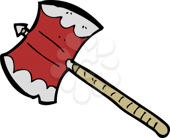 Royalty Free Clipart Image of a Double Sided Axe