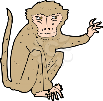 Royalty Free Clipart Image of an Evil Monkey