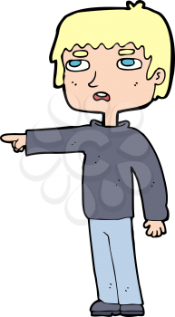 Royalty Free Clipart Image of a Boy Pointing