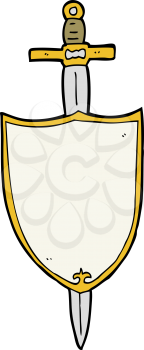 Royalty Free Clipart Image of a Sword and Shield