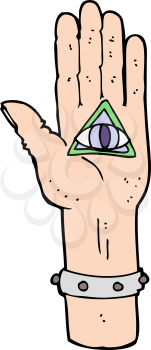 Royalty Free Clipart Image of an Eye on a Hand