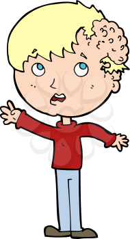 Royalty Free Clipart Image of a Boy with a Growth