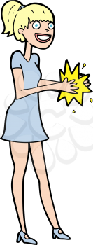 Royalty Free Clipart Image of a Woman Clapping