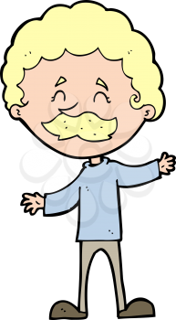 Royalty Free Clipart Image of a Man with a Moustache