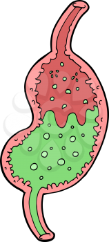 Royalty Free Clipart Image of a Bubbling Stomach