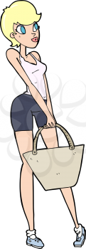 Royalty Free Clipart Image of a Woman with a Purse