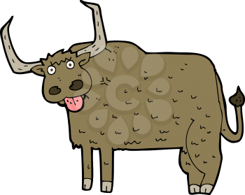 Royalty Free Clipart Image of a Hairy Cow