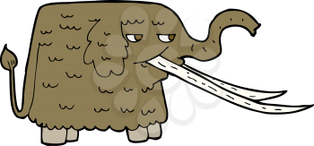 Royalty Free Clipart Image of a Wooly Mammoth