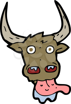 Royalty Free Clipart Image of a Cow Head