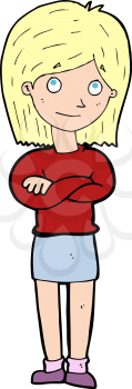 Royalty Free Clipart Image of a Woman with Crossed Arms