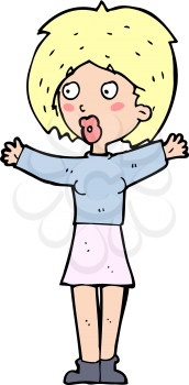 Royalty Free Clipart Image of a Woman with Arms Up
