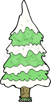 Royalty Free Clipart Image of a Snowy Tree