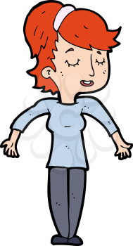 Royalty Free Clipart Image of a Girl Shrugging