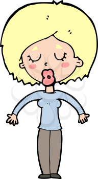 Royalty Free Clipart Image of a Woman with Closed Eyes