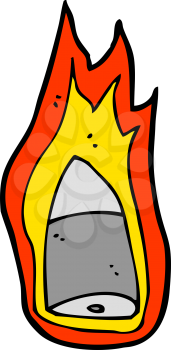 Royalty Free Clipart Image of a Flaming Bullet