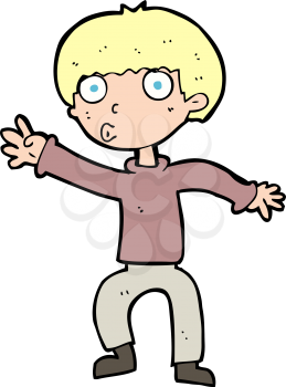 Royalty Free Clipart Image of a Boy Dancing and Whistling
