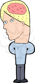 Royalty Free Clipart Image of a Man with a Brain Symbol